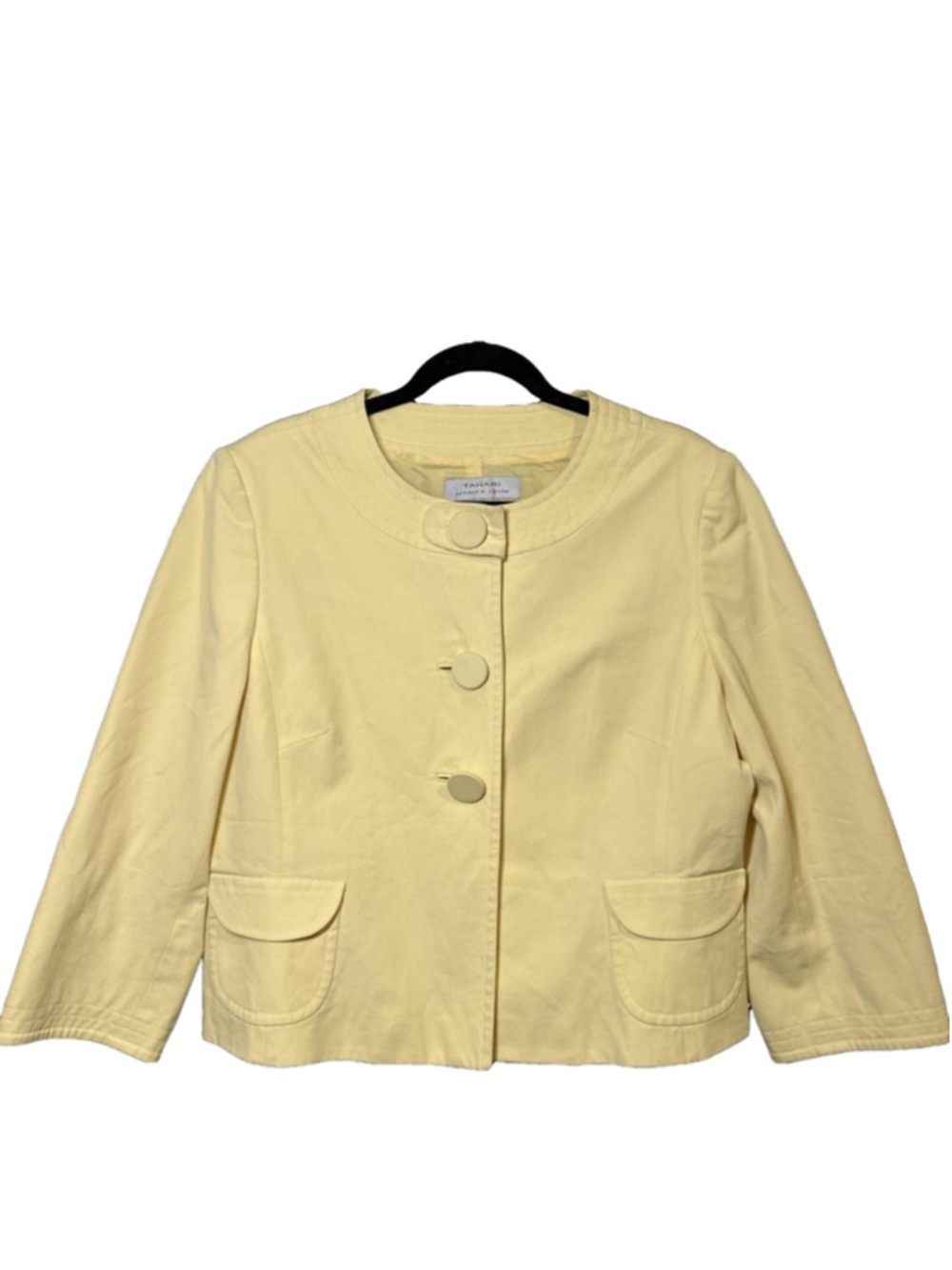 Tahari ButterCup Yellow Blazer Size 14